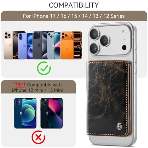 Defencase for Magsafe Wallet Magnetic Card Holder RFID Blocking, Coffee - color: Luxury Coffee
