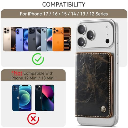Defencase for Magsafe Wallet Magnetic Card Holder RFID Blocking, Coffee - color: Luxury Coffee