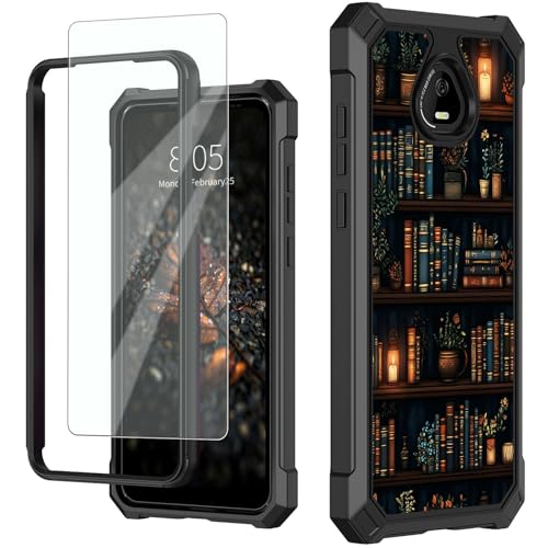 for Schok Volt Sv67q Sv67332 Case with Screen Protector, Military Grade Drop Protection, Dual Layer Hybrid Shockproof Protection TPU Phone Case for Schok Volt Sv67q, Bookshelves - color: Bookshelves