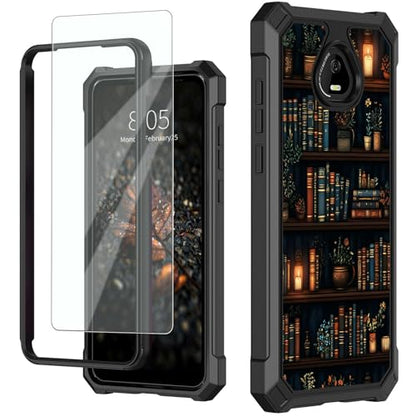 for Schok Volt Sv67q Sv67332 Case with Screen Protector, Military Grade Drop Protection, Dual Layer Hybrid Shockproof Protection TPU Phone Case for Schok Volt Sv67q, Bookshelves - color: Bookshelves