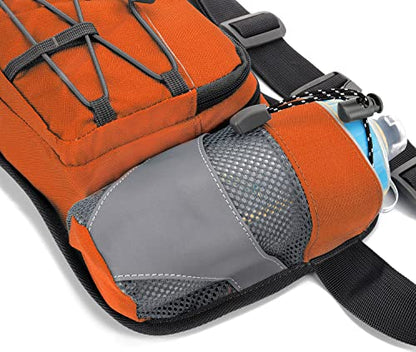 Waist Pack with Water Bottle Holder for Running Walking Hiking Fanny Pack - color: Orange