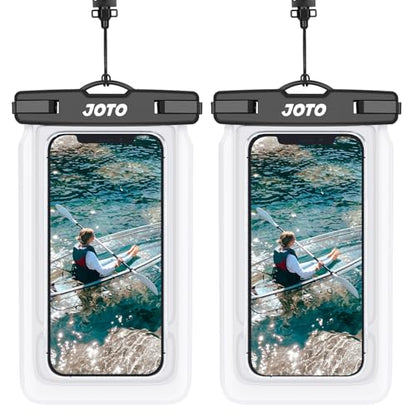JOTO 2 Pack Floating Waterproof Phone Pouch Up to 7", IPX8 Floatable Underwater Phone Case Cellphone Dry Bag for iPhone 17/Air 16 15 14 13 12 11 Pro Max Xs Max XR X 8 7 Plus SE/Galaxy S24 S23 -Clear - color: Clear