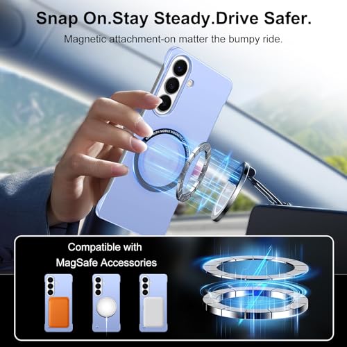 Frameless Slim Case for Samsung Galaxy S26, Silky Touch, Hard PC Matte Back, Exposed Sides Compatible with Mag-Safe, Anti-Scratch Shockproof Protective Cover for Samsung S26 5G (Purple) - color: Purple