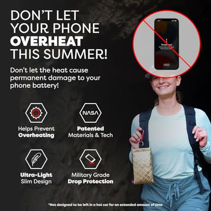 PHOOZY Apollo II Thermal Phone Case with NASA-Derived Technology - Extends Battery Life 4X in Hot or Cold Weather - Military Grade 8-Foot Drop Protection Insulated Pouch - Large Gold - color: Apollo II Gold, size: LARGE