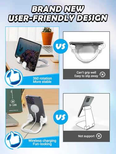 Stocking Stuffers for Men Women Teens Kids Funny Lazy Phone Stand Gadgets - color: White