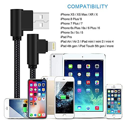 iPhone Charger 3 feet MFi Certified 90 Degree Lightning Cable 3 Pack - size: 3 FT
