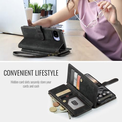 Google Pixel 10a 5G Wallet Case with Card Holder,Black - color: Black, size: Pixel 10a 6.3 Inch