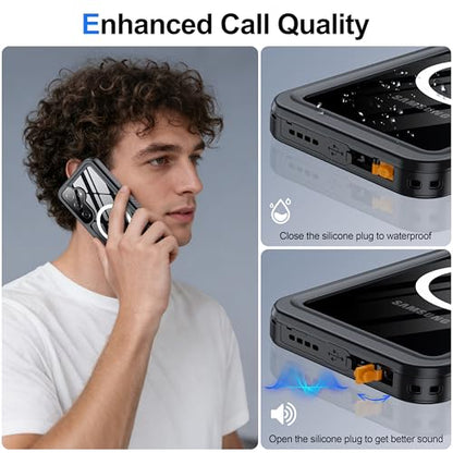 ANTSHARE IP68 Waterproof Case for Samsung Galaxy S25 Plus, Black/Clear - color: Black/Clear, size: S25 Plus