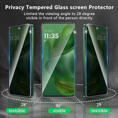 3 Pack Privacy Screen Protector Designed for Motorola Moto G Power 5G 2025,Full Coverage Anti-Spy Tempered Glass Film,9H Hardness,Anti-Fingerprint,Bubble Free,Easy to Install - size: Moto G Power 5G 2025 FK3