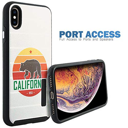 CasesOnDeck Case Compatible with [Apple iPhone X | iPhone Xs][Grip Tactical] iPhone Xs Hybrid Bump and Drop Protection Case Slim Fit Dual Layer Cover (California) - color: California