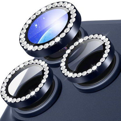 Suoman for iPhone 17 Pro/Pro Max Camera Lens Protector-Dark Blue - color: Diamonds-Dark Blue