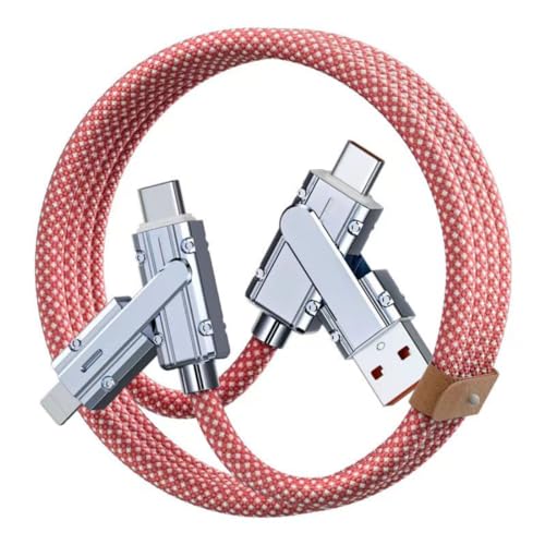 2 Pack USB C to C Cable 3.3ft-Fast Charger-Braided 4 in 1 Charging Cable - color: 4 Combinations Braided Pink