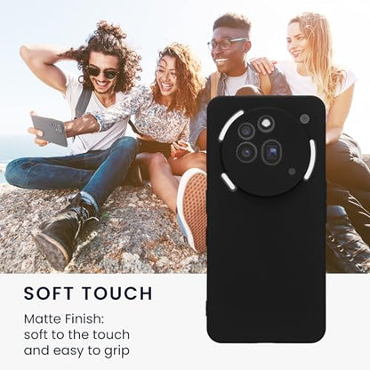 kwmobile Case Compatible with Nothing Phone 3a Pro Case - Protective Slim TPU Phone Cover - Soft Matte Finish - Black Matte