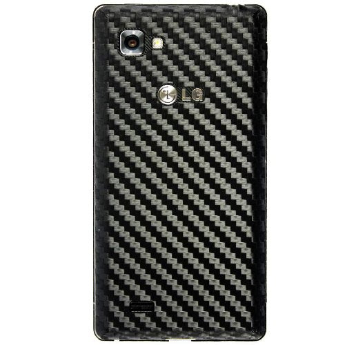 Armorsuit MilitaryShield Black Carbon Fiber Skin Wrap Film + HD Clear Screen Protector for LG Optimus 4X HD - Anti-Bubble Film