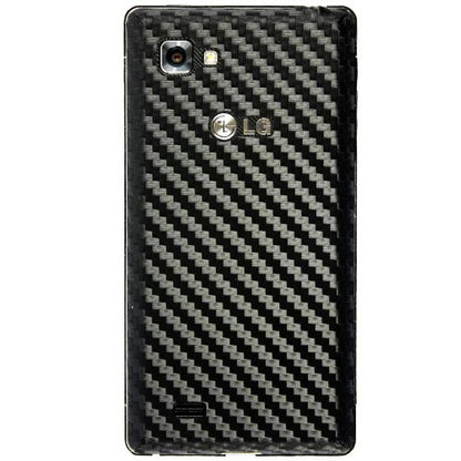 Armorsuit MilitaryShield Black Carbon Fiber Skin Wrap Film + HD Clear Screen Protector for LG Optimus 4X HD - Anti-Bubble Film
