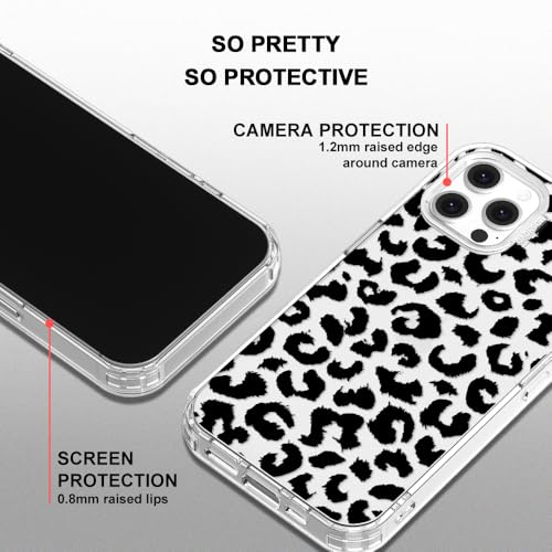MOSNOVO Case for iPhone 12 & iPhone 12 Pro, [Buffertech 6.6ft Military-Grade Drop Protection] [Anti Peel Off Tech] Clear TPU Bumper Phone Case Cover Design - Black Leopard Print - color: Clear - Black Leopard Print, size: iPhone 12 / iPhone 12 Pro