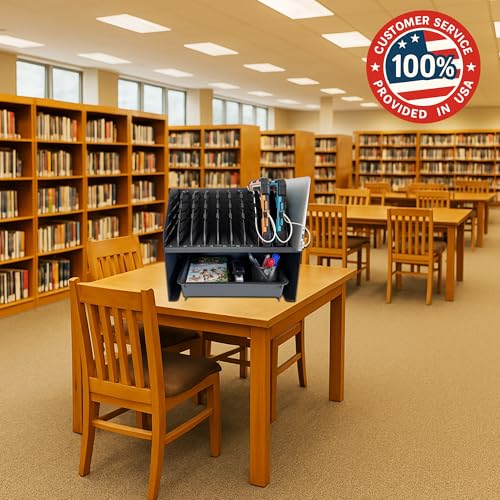10-Device Laptop & Tablet Charging Station with 6 AC & 4 USB - size: 10-Device