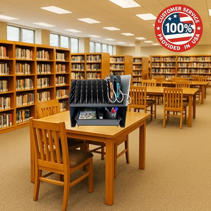 10-Device Laptop & Tablet Charging Station with 6 AC & 4 USB - size: 10-Device
