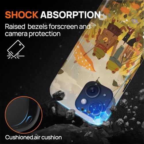 Magnetic for iPhone 15 Case,[Compatible with Magsafe] Dual Layer Protective Heavy Duty Shockproof Rugged Drop Protection Bumper Hybrid Case - Rain Frog and Toad - color: Rain Frog and Toad, size: iPhone 15