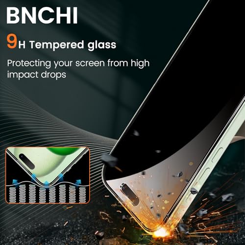 2 Pack 4 Way 360° Privacy Screen Protector for iPhone 15/iPhone 16, Horizontal and Vertical All Around Anti-Spy 9H Tempered Glass Film, Scratch Resistant, Zero Bubbles, Face ID Sensitive - size: iPhone 15/iPhone 16