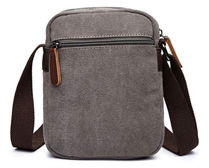 Mini Crossbody Bags for Women and Men - Small Purses and Handbags - Travel Bag - Canvas Shoulder Purse - color: Grey