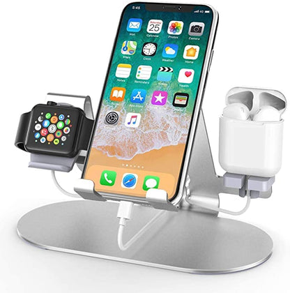 Gabba Goods 3-in-1 Phone Stand Compatible with Apple Watch Charger Stand Dock for iWatch Series 4/3/2/1,iPad,AirPods and iPhone Xs/X Max/XR/X/8/8Plus/7/7 /12/13/14
