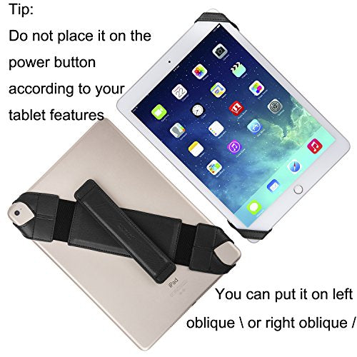 joylink Tablet Hand Strap 10 Inch, Fits Over Protective Case, 360° Swivel Grip, iPad 9th 10th Gen Samsung Galaxy Tab, Artists Reading, Black