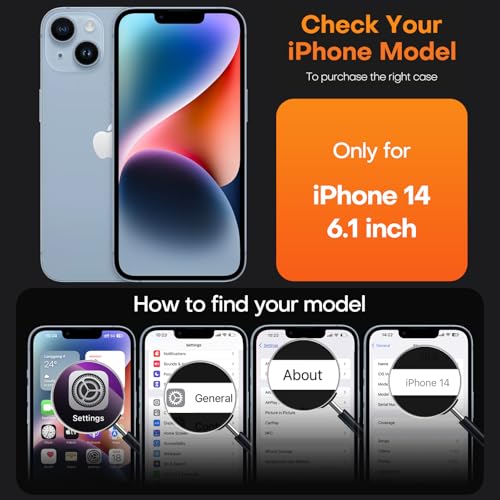 TAURI for iPhone 14 Case, Compatible with MagSafe, Blue | with Screen Protector, Not-Yellowing Military-Grade Protection, Shockproof Slim Magnetic Case for iPhone 14 - color: B-Magnetic Blue