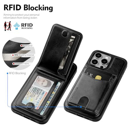 SkyEagle for iPhone 16 Pro Max Wallet Case with Card Holder,Black - color: Black, size: iPhone 16 Pro Max - 6.9"