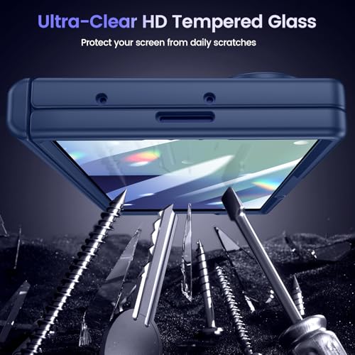 VEGO for Samsung Z Fold 7 Case with Screen Protector & Belt Clip, Blue | Compatible with Magsafe [Hinge Protection] Hard PC Anti-Drop Protective Magnetic Phone Case for Samsung Galaxy Z Fold 7 - color: Blue