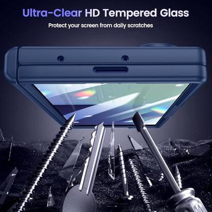 VEGO for Samsung Z Fold 7 Case with Screen Protector & Belt Clip, Blue | Compatible with Magsafe [Hinge Protection] Hard PC Anti-Drop Protective Magnetic Phone Case for Samsung Galaxy Z Fold 7 - color: Blue