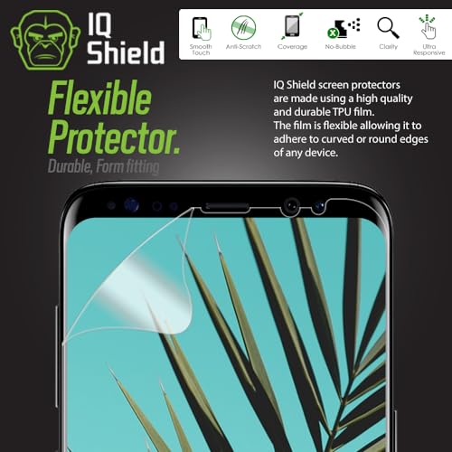 IQShield Screen Protector Compatible with Galaxy S8 5.8 inch (2017)(2-Pack)(Case Friendly)(Updated Version) Anti-Bubble Clear TPU Film - size: 5.6 INCH