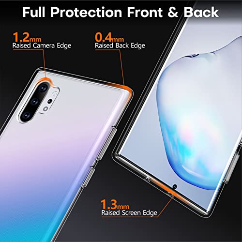 Rayboen for Samsung Galaxy Note 10 Plus Case, Crystal Clear | Transparent, Hard PC Back, Flexible Silicone Edge, Anti-Scratch, Sleek Minimalist, Shockproof Protective, Slim Phone Cover