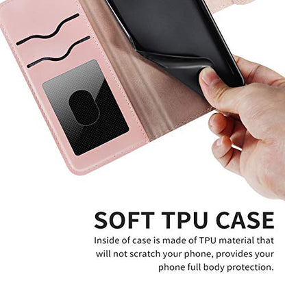 Wallet Case for iPhone 11 with Card Slot/Holder,PU Leather Flip Folio Shell [Magnetic Closure][Wrist Strap][Kickstand] Phone Cover Shockproof Compatible with iPhone 11 6.1 inch 2019,Rose Gold - color: Rose gold, size: iPhone 11 (6.1 inch)