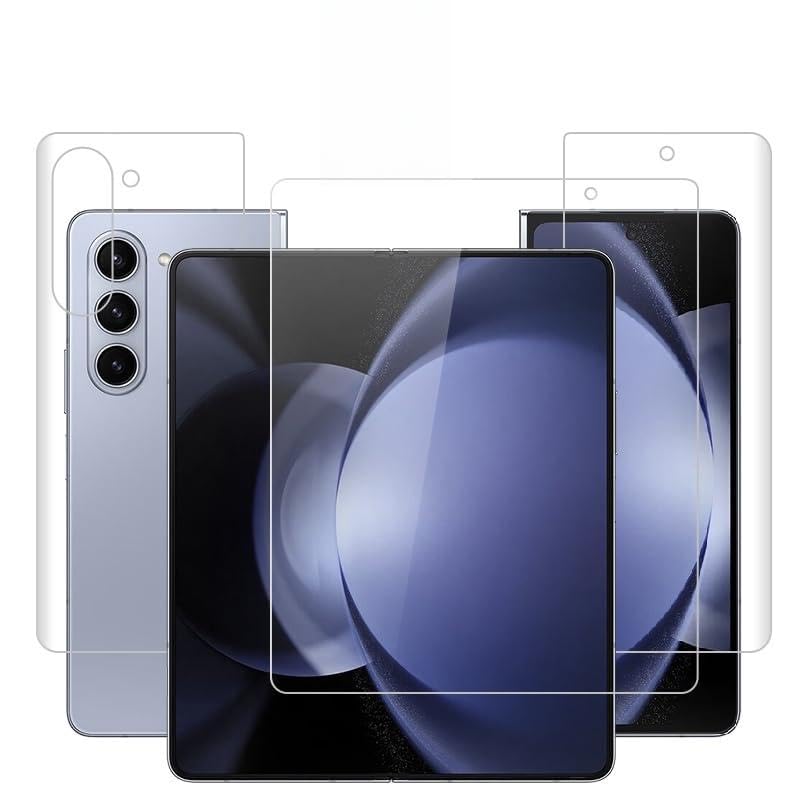 Ultra Thin Hydrogel Film for Samsung Galaxy Z Fold5 ZFold Fold 5 ZFold5 5G 7.6" Soft TPU Front Back Full Cover Screen Protector Transparent Protective Film (3 in 1,Galaxy Z Fold5) - color: 3 in 1