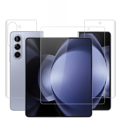 Ultra Thin Hydrogel Film for Samsung Galaxy Z Fold5 ZFold Fold 5 ZFold5 5G 7.6" Soft TPU Front Back Full Cover Screen Protector Transparent Protective Film (3 in 1,Galaxy Z Fold5) - color: 3 in 1