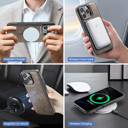 K2 2 in 1 Detachable Magnetic Phone Cases Compatible with iPhone 16 Pro Max Case with Card Holder RFID Blocking, Compatible with Magsafe Wallet, Leather 6.9'' (Coffee, iPhone 16 Pro Max) - color: Coffee, size: iPhone 16 Pro Max