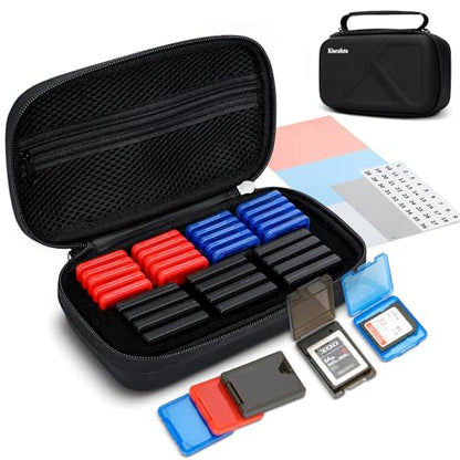 EVA PU Memory Card Holder with Individual 20 SD & 12 XQD/CFB Cards Cases - size: for 12 XQD & 20 SD