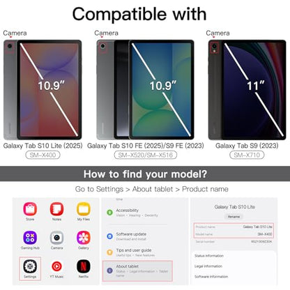 JETech Screen Protector for Galaxy Tab S10 Lite/S10 FE/S9 FE/S9, 2-Pack - size: TabS10Lite/S10FE/S9FE/S9