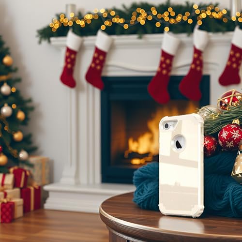 IDweel for iPhone 8 Case & for iPhone 7 Case with Screen Protector(Tempered Glass),3 in 1 Shockproof Hybrid Heavy Duty Hard PC Cover Soft Silicone Sturdy Bumper Full Body Sturdy Case,Glitter Yellow - color: Glitter Yellow