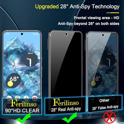 Ferilinso Privacy Screen Protector for Google Pixel 8 Pro, Tempered Glass - size: Google Pixel 8 Pro 6.7 INCH