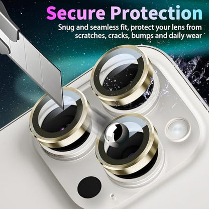 Camera Lens Protector for iPhone 16 Pro/16 Pro Max, Gold - color: Gold
