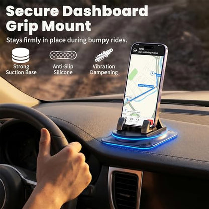 Fodeuxp 360 Degree Rotatable Car Phone Holder, 2026 New Non-Slip Dashboard Cell Phone Holder, Universal Car Phone Mount Stand for Best Navigation and Viewing (A+B) - color: A+B