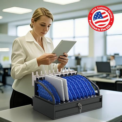POCHAR 10-Device Open Charging Station for Chromebooks, iPads & Tablets - size: 10 Tablet/Chromebook