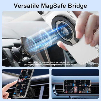 Magnetic Phone Ring Holder for Samsung Galaxy S26 S25 Ultra S25 S24 FE S24 - color: black