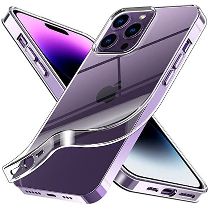 Silicone Clear iPhone 14 Pro Max Case,Ultra Thin with Comfort Grip | Soft Slim-Fit TPU iPhone 14 Pro Max Phone Cover,Non-Slip,Shockproof Protection,Scrath-Resistant - size: iPhone 14 pro max case