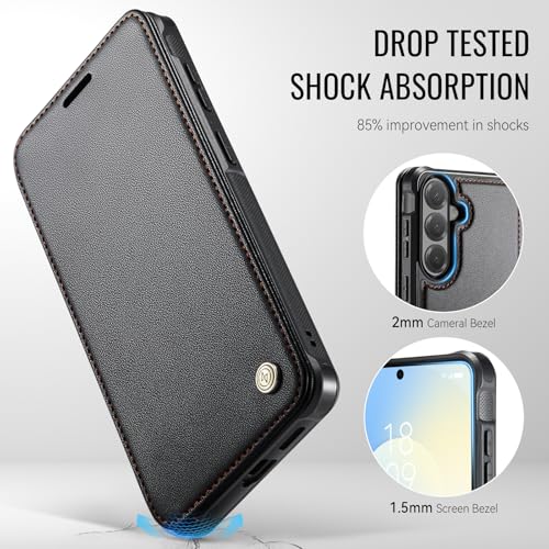 for Galaxy S24 Plus Slim Wallet Case Wireless Charging, Black - color: Black, size: Samsung Galaxy S24 Plus