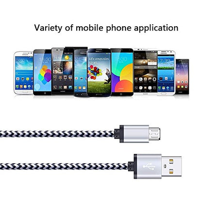 Micro USB Charger Cable, 5-Pack 6ft Micro USB Cable Cord Braided Fast