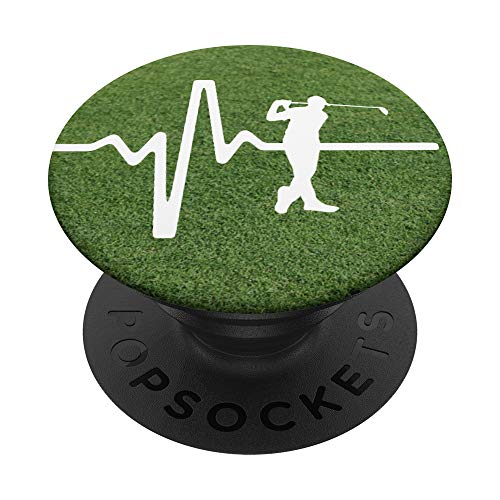 Golf player and heartbeat on golf green phone stand PopSockets PopGrip: Swappable Grip for Phones & Tablets