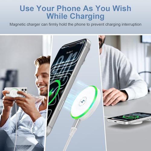 25W Magnetic Wireless Charger Fast Charging Pad for iPhone 18 Pro Max/17e - color: White